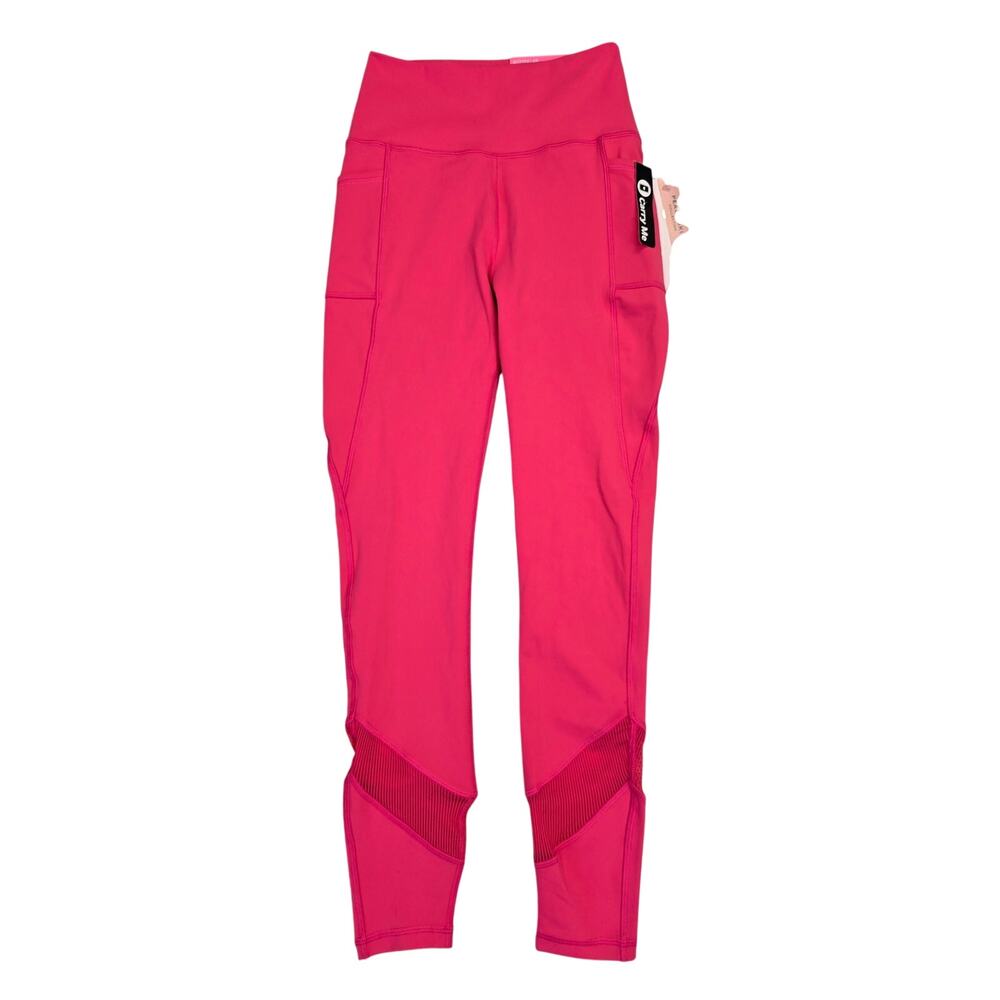 Gottex Peach Skin Collection Fuchsia Pink High Waist Mesh Leggings Size XS